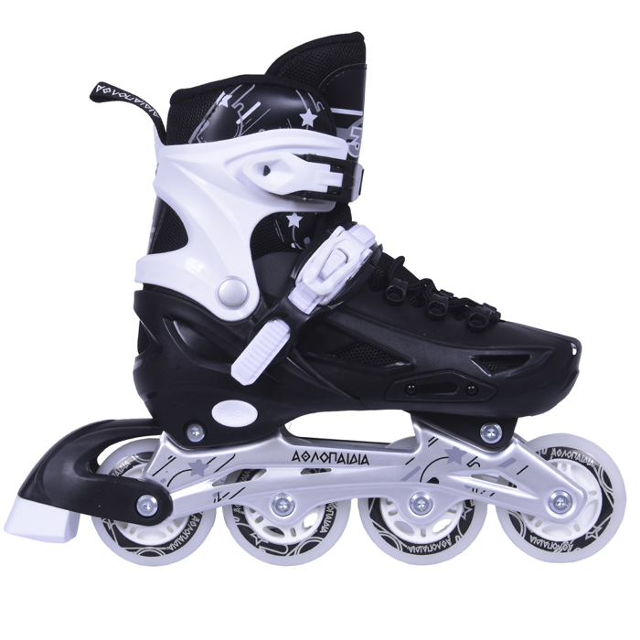 ATHLOPAIDIA Adjustable Inline Skates - Black AThLOPAIDIA Afxomeioumena Patinia - Mavro