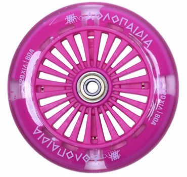ΑΘΛΟΠΑΙΔΙΑ Ροδάκι 120χιλ. Φωτιζόμενο Με Ρουλεμάν, Εμπρόσθιο, Για Πατίνι 61215 - Φούξια