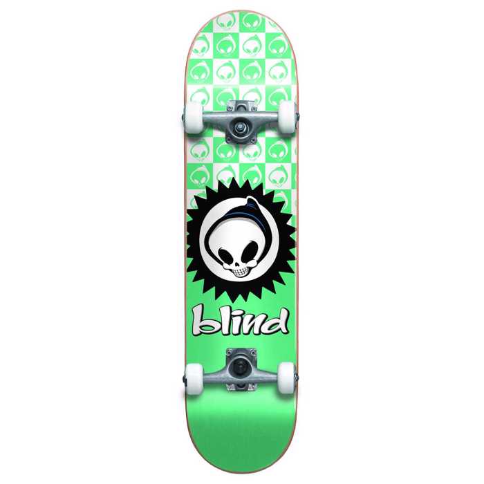 BLIND  Reaper Yth FP Soft Wheels Complete Skateboard Checkered7.375'' - Teal