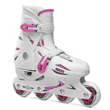 ROCES Orlando III Adjustable Kids Inline Skates -  White/Pink