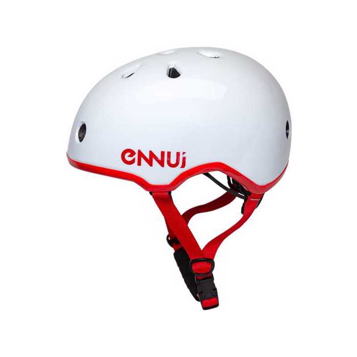 ENNUI Elite White Red Shiny Kranos me afairoumeno peak (54-59cm)