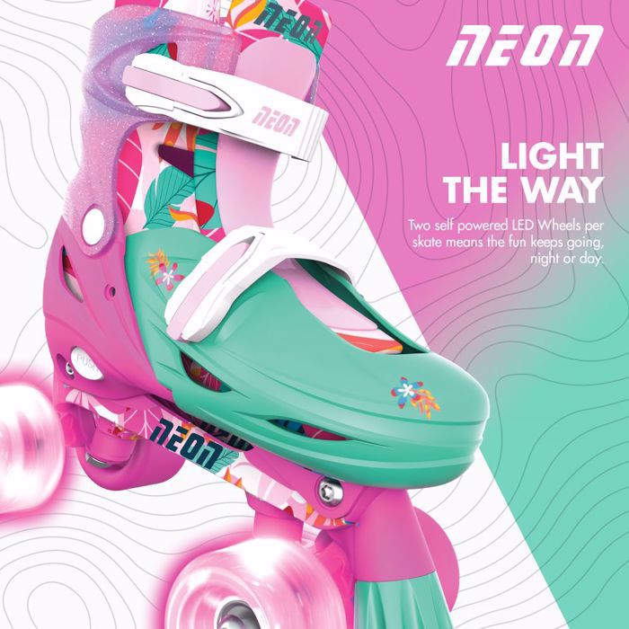 YVOLUTION Neon Combo 2 se 1 Afxomeioumena Patinia - Floral/Roz