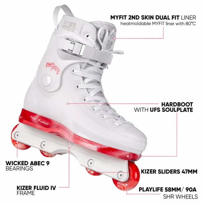 PLAYLIFE Rave Tomo Pro Patinia - Lefko/Kokkino