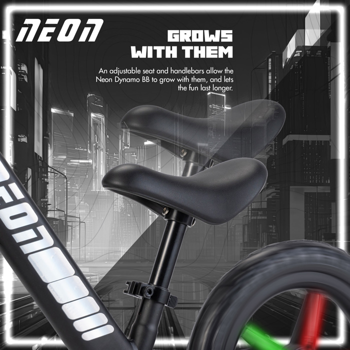 YVOLUTION Neon Podilato Isorropias me LED Rodes 12'' - Mavro