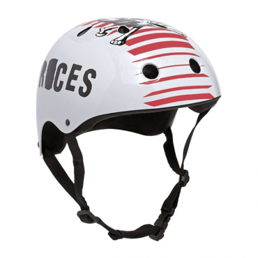 ROCES CE Skull 800 Aggressive Κράνος - Ματ Λευκό/Κόκκινο