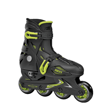 ROCES Orlando III Adjustable Kids Inline Skates - Black/Lime ROCES Orlando III Adjustable Kids Inline Skates - Black/Lime