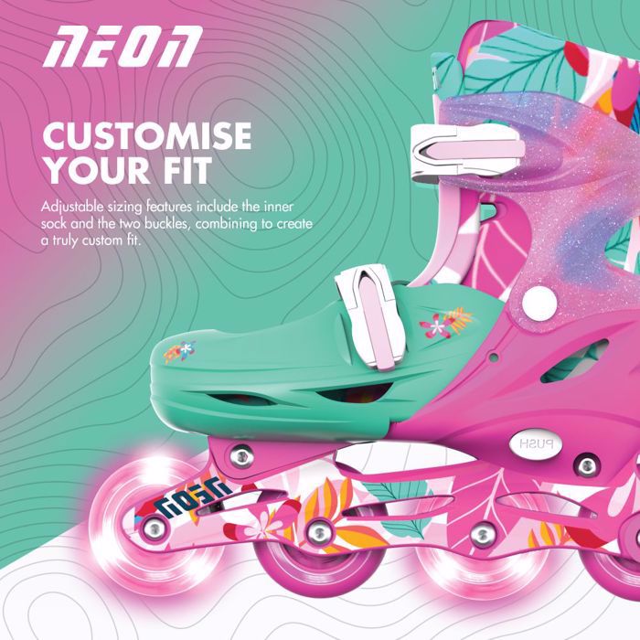 YVOLUTION Neon Combo 2 se 1 Afxomeioumena Patinia - Floral/Roz
