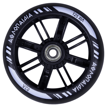 ΑΘΛΟΠΑΙΔΙΑ ροδάκι 125χιλ. φωτιζόμενο με ρουλεμάν, εμπρόσθιο, για πατίνι 61214 - Μαύρο