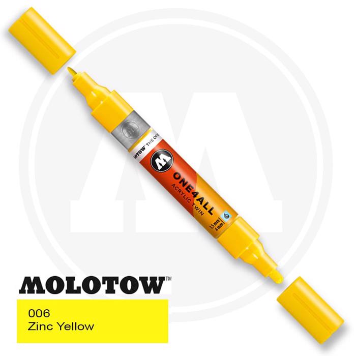 Markadoros Molotow One 4All Twin, 006 Zinc yellow