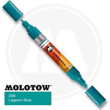 Marker Molotow One 4All Twin 206 Lagoon blue