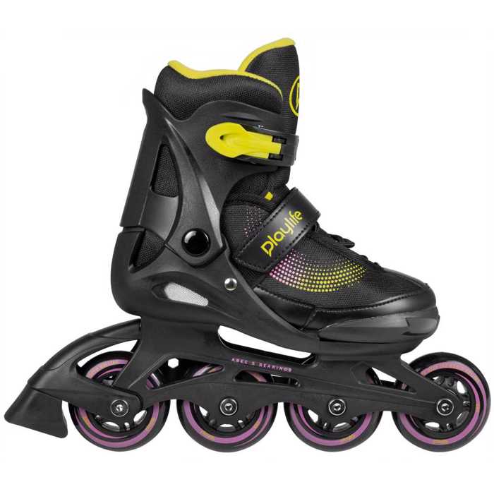 PLAYLIFE Joker Yellow Adjustable Kids Inline Skates - Black/Yellow PLAYLIFE Joker Yellow Afxomeioumena Patinia - Mavro/Kitrino
