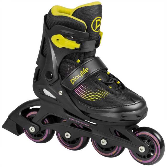PLAYLIFE Joker Yellow Adjustable Kids Inline Skates - Black/Yellow PLAYLIFE Joker Yellow Afxomeioumena Patinia - Mavro/Kitrino