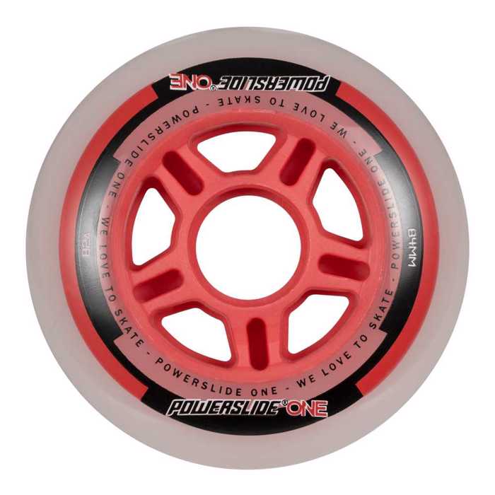 Powerslide 84xil./82A Set rodakia me rouleman & spacer - Kokkino