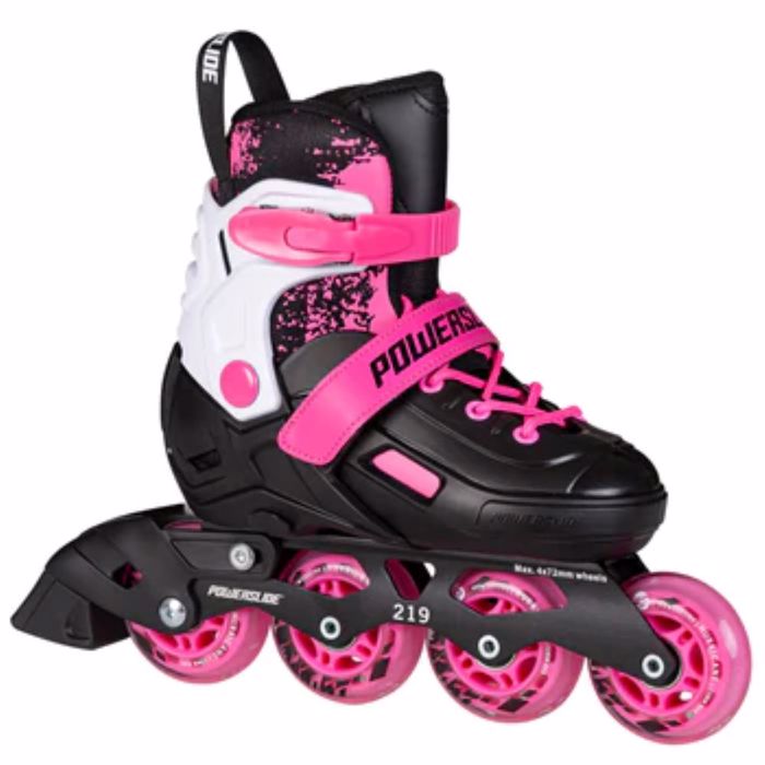 POWERSLIDE Khaan Magic Pink Adjustable Inline Skates - Black/White/Pink POWERSLIDE Khaan Magic Pink Afxomeioumena Patinia - Mavro/Lefko/Roz