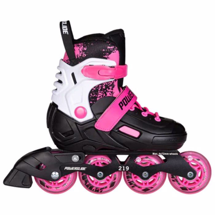 POWERSLIDE Khaan Magic Pink Adjustable Inline Skates - Black/White/Pink POWERSLIDE Khaan Magic Pink Afxomeioumena Patinia - Mavro/Lefko/Roz