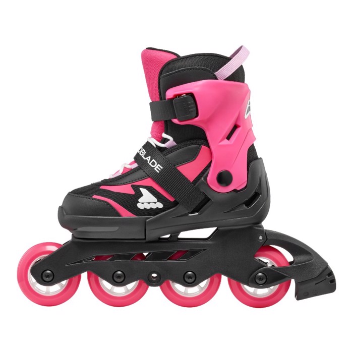 ROLLERBLADE Microblade Adjustable Inline Skates - Black/Pink ROLLERBLADE Microblade Afxomeioumena Patinia - Mavro/Roz