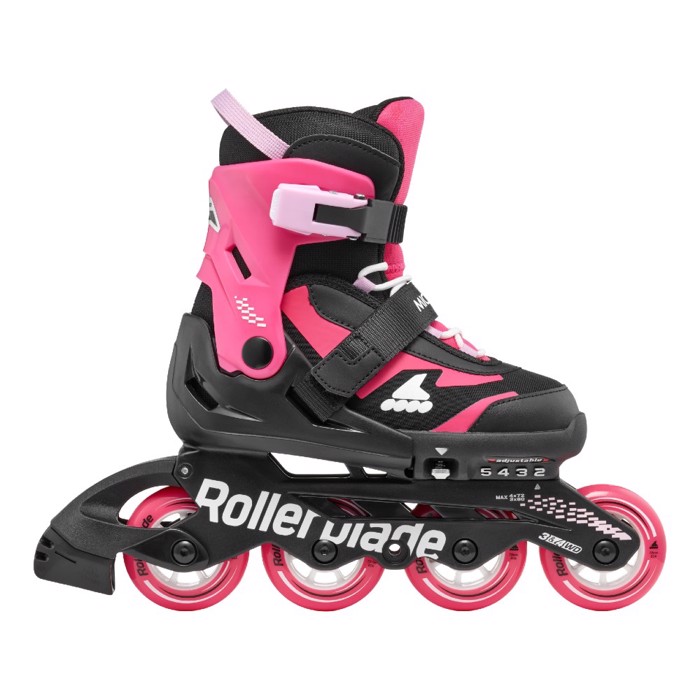 ROLLERBLADE Microblade Adjustable Inline Skates - Black/Pink ROLLERBLADE Microblade Afxomeioumena Patinia - Mavro/Roz